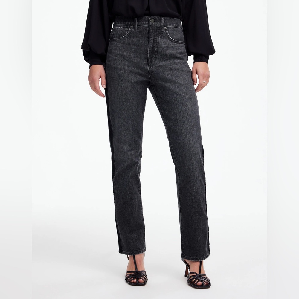 Madewell The '90s Straight Jean in Rojas Wash: Tux Stripe Edition